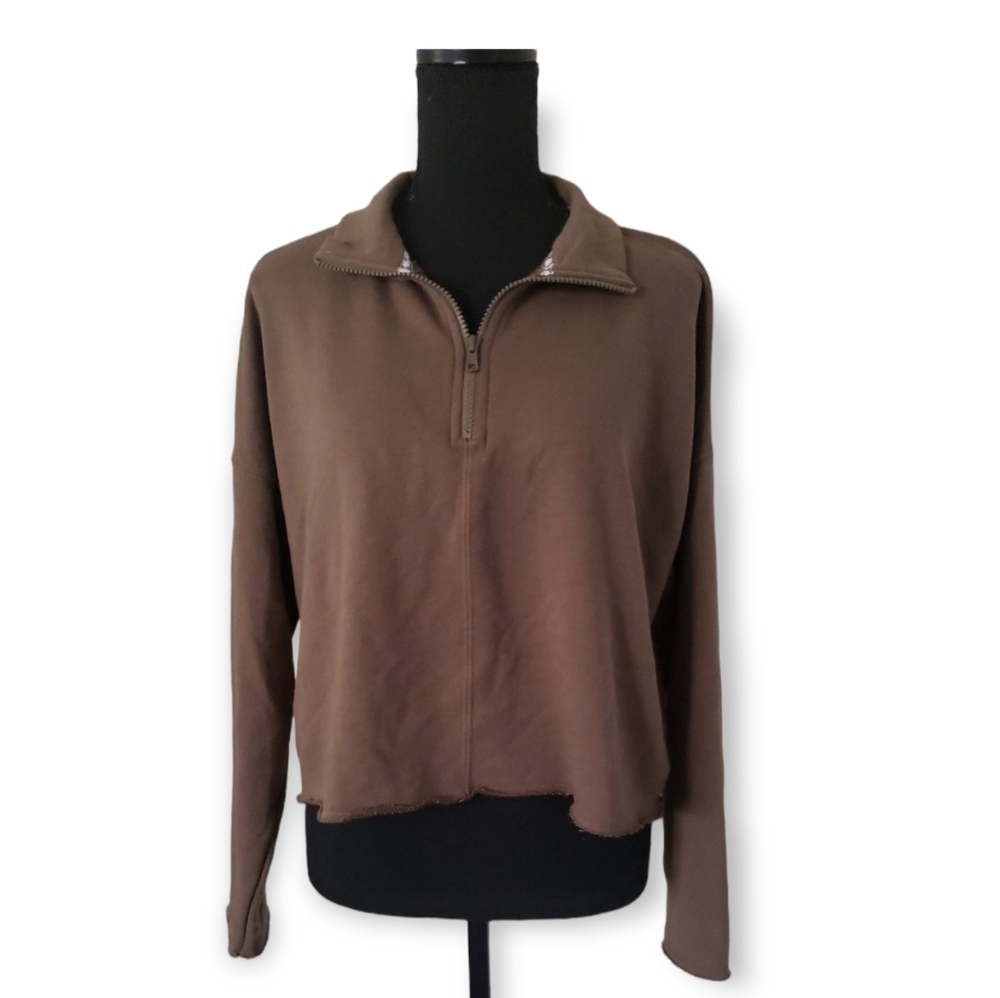 American Eagle cropped 1/2 zip sweater